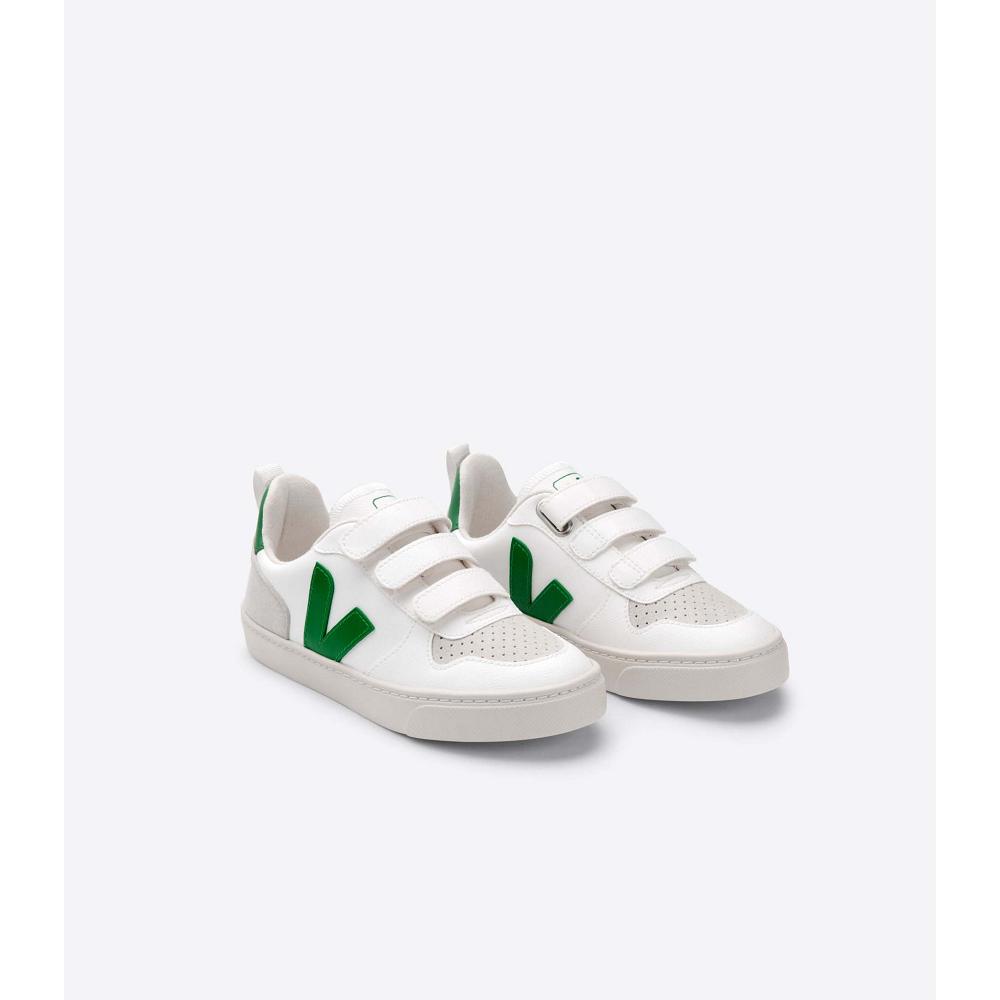 Veja V-10 CWL Kids' Sneakers White/Green | NZ 862OKI